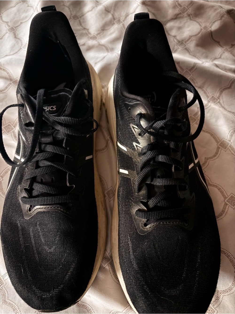 ASICS Black and White Men's Athletic Running Shoes